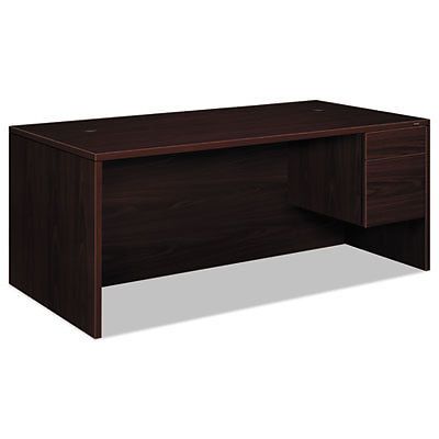 10500 Series Large &#034;L&#034; or &#034;U&#034; Right 3/4-Height Ped Desk, 72w x 36d, Mahogany