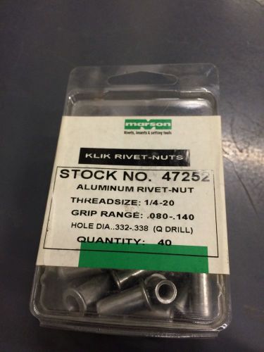 Marson Klick Rivet Nuts #47252 Qtn: 40