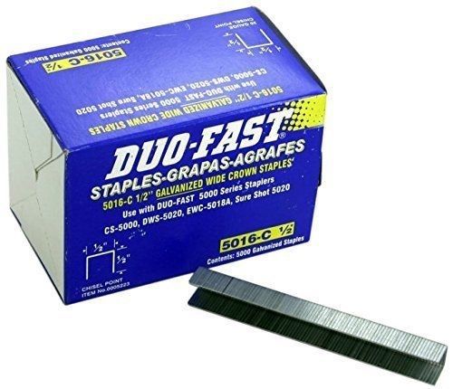 Duo-Fast 5016C 1/2&#034; Length x 1/2&#034; Crown 20 Gauge Staples 5000 per Pack 5223