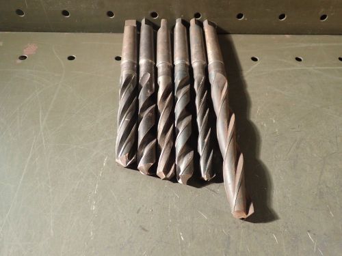 6 Pc Lot Morse Taper #2 Shank Twist Drill Bits 1/2 11/16 19/32 21/32 23/32 5/8