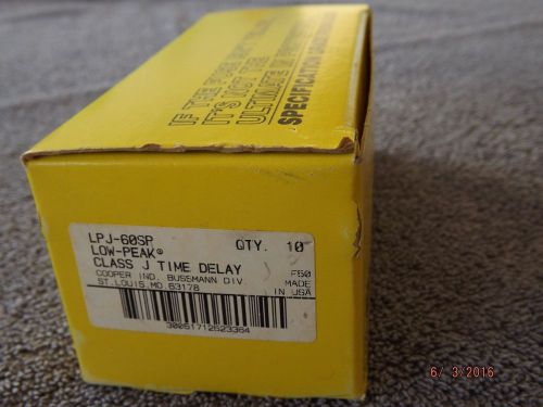 LPJ-60SP 60 Amp Low Peak Class J Time Delay Fuses Cooper Bussmann NIB Lot of 10