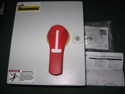 New bussmann 60 amp, 3 pole,ul98 fused disconnect box er12-60j3pr fuse type j for sale