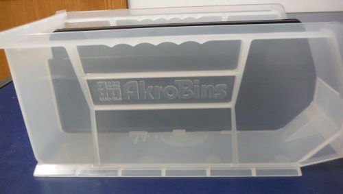 LOT of 56 Akro Bins 30230 AKRO-MILS Clear Hang &amp; Stack Storage Bins w/ Dividers