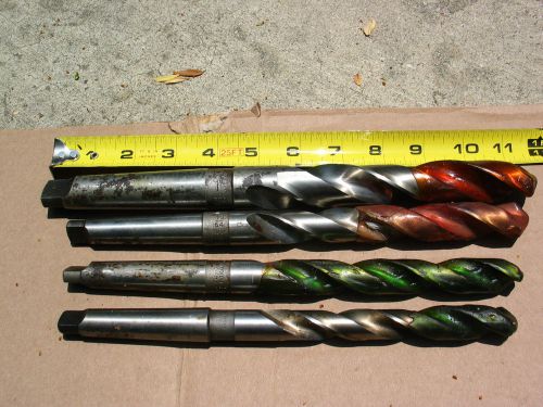 Lot of 4 Morse tapered Drill Bits PTD M-7 G 1&#034; 11/64&#034; 49/64&#034; 23/32&#034;