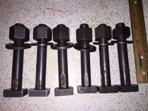 T-Slot Bolts, 6 Pcs, 5/8-11 Tpi, 4&#034; Long, T Bolts, Boyar Schultz, W-Nut, Washer