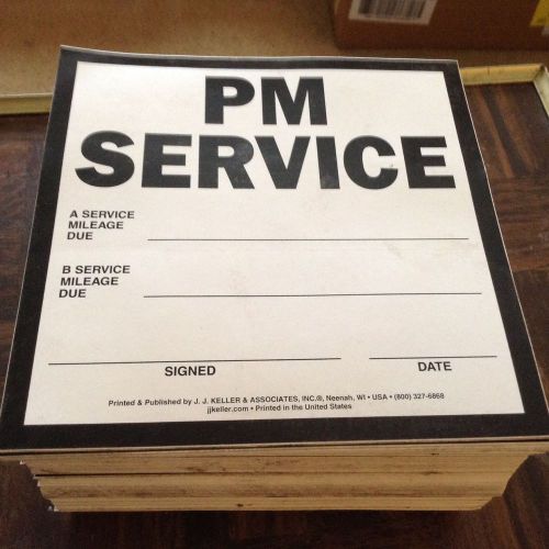 J.J. Keller and associates printed PM service stickers