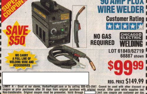 Harbor Freight Super Cu-pon for 90 AMP Flux Wire Welder   9/25/16