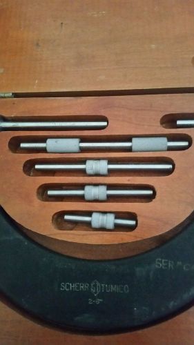 Scherr tumico point micrometer 2-6&#034;  set  micrometer ratchet for sale