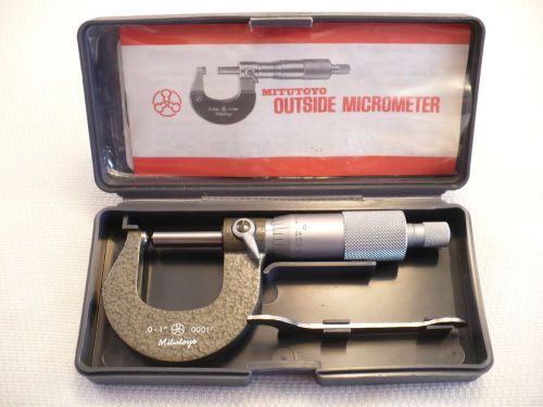 Mitutoyo 115-253, 0-1&#034;, .0001&#034;, Ball End Micrometer, Ratchet, Japan NIB