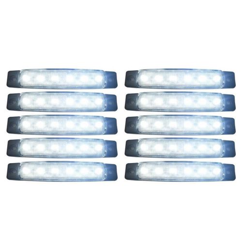 10 Pcs 24V 6SMD LED White Clear Side Marker Light Lamp Truck Trailer Lorry MA565