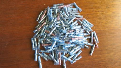 Lot Approx 175 Commercial Grade Blue &amp; Pink Heat Shrink Butt Connectors 16 - 14