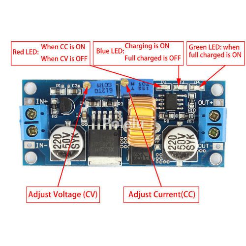 5A DC-DC 4-38V to 1.25-36V CC CV Volt Step Down Module LED Drive Battery Charger