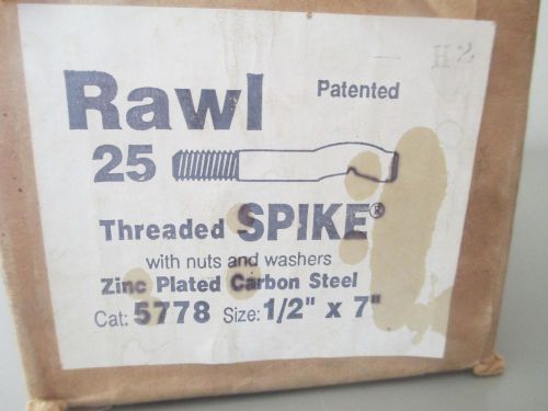 Nib 25 rawl, 5778, 1/2&#034; by 7&#034; threaded spike concrete anchors for sale