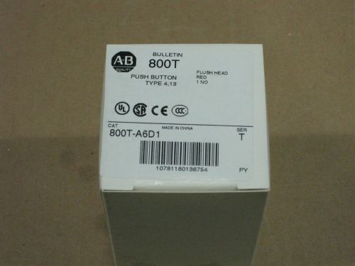 800T-A6D1 NEW allen bradley push button flush head red series T NIB pushbutton