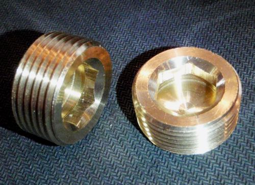 BRASS BRONZE ALLEN HEX HEAD PLUG 3/4&#034; NPT PIPE / QUANTITY 2 PC#BRS