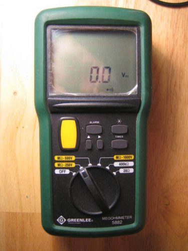 Greenlee megohmmeter model 5882 with test leads and case for sale