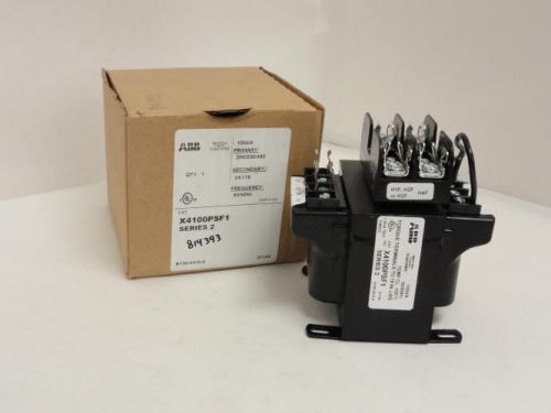 151041 New In Box, ABB X4100PSF1 Transformer, 100VA, 208/230/460V Primary