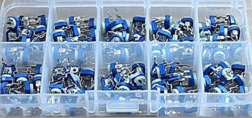 100pcs  100 to 1M ohm Single-Turn Trimming Potentiometer Kit #M1419 QL