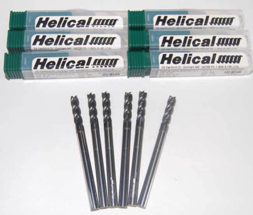 6 Pc. Helical 3/16&#034;x5/8&#034; Vari. Pitch High Perf. Carbide End Mills w/C.R-SST,TI