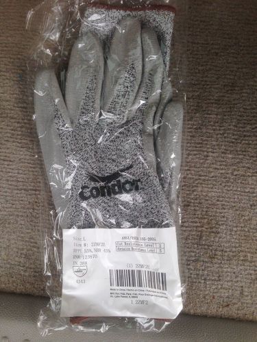 Glass installer gloves large  cut resistant gloves, gray/gray, 2zmf2e for sale