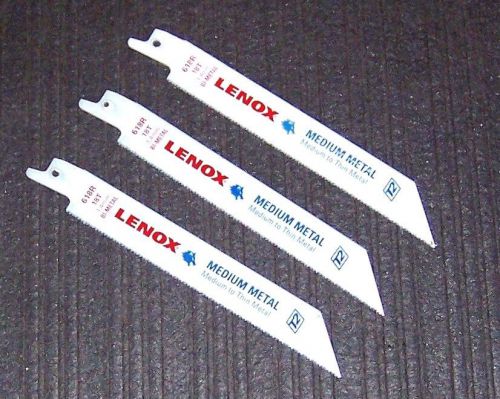 3 ea. bulk pack lenox 6118r 6&#034; 18-tpi reciprocating bi-metal blades for sale