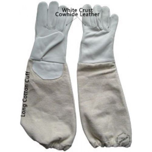 Childrens Medium Beekeeping Gloves Kids Beekeepers Gloves White Genuine Leather