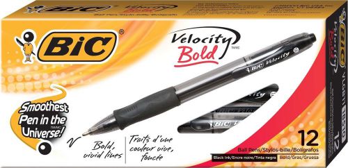 BIC Velocity Bold Ball Pen Bold Point (1.6mm) Black 12-Count