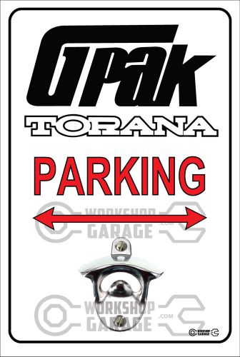 Pop a top - wall mount bottle opener metal sign - holden gpack torana  logo for sale