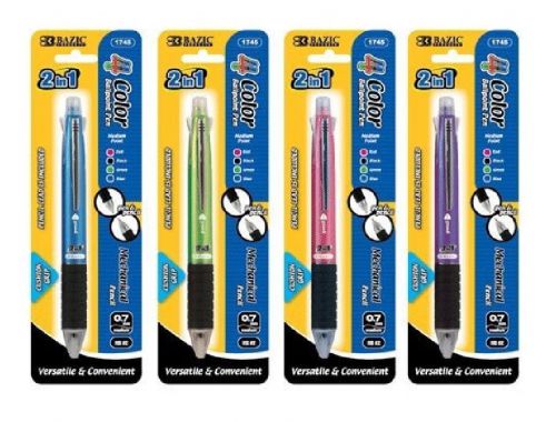 4 packs 2 in 1 cushion grip retractable 4 color ballpoint pen+ mechanical pencil for sale