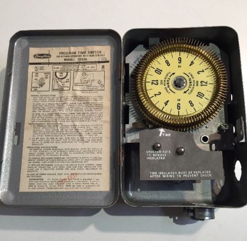 Dayton 2E026 Form 5S1130 24 Hour Dial Time Switch