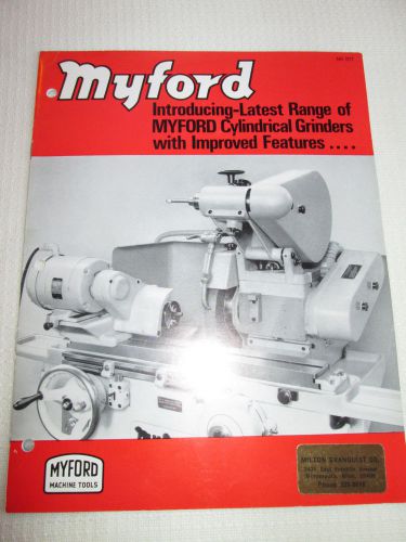 Myford Machine Tools Cylindrical Grinders Catalog Metal Working D