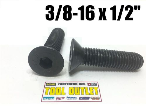 (Qty 1000) 3/8-16 x 1/2&#034;  Flat Head Cap Screw Black Oxide Thread Socket