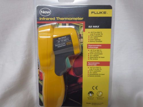 Fluke 62 max infrared thermometer, aa battery, -20 to +932 degree f range new for sale