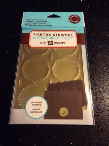 Martha Stewart Embossed Gold Mailing Seals/Labels 18-1 5/8x 1 3/4