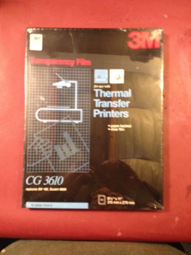 3M Transparency Film for Thermal Transfer Printers - CG3610 - 8 1/2&#034; X 11” - 50 