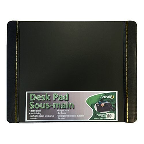 Artistic 19&#034; x 24&#034; Desk Pad with Imitation Leather Panels &amp; Linoleum Writing