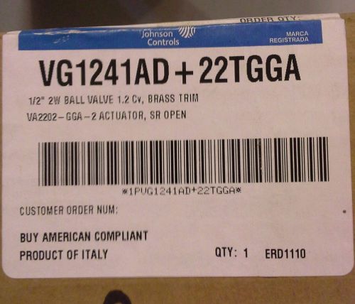 Johnson Controls VG1241AG+22TGGA 1/2 2W Ball Valve 1.2 CV Brass Trim Spring