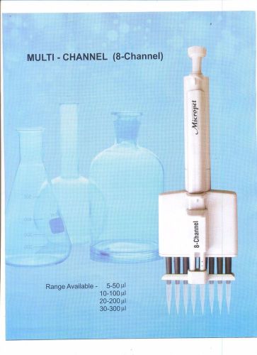 Multi 8 Channel Micropipette 5-50uL Multi-Channel Micropipette