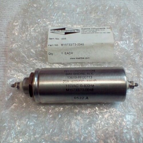 RFI Filter 13619-RF00713 ~ M15733/73-0048, 20A 400VDC, 115VAC, 0-400Hz -NEW!