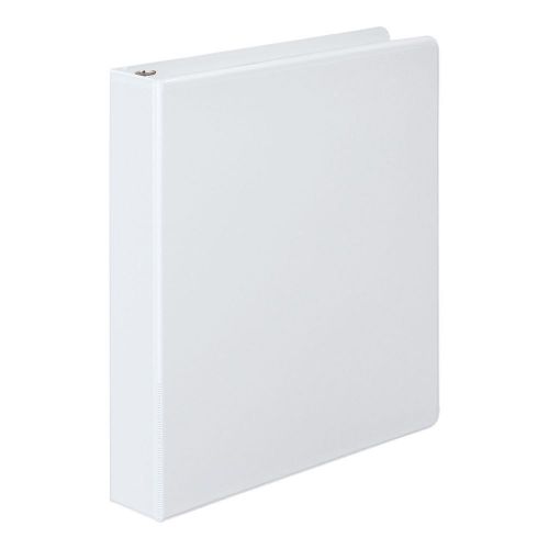 Acco Wilson Jones 1&#034; Round 3-Ring Binder White Inch Sheet Pockets Paper Three