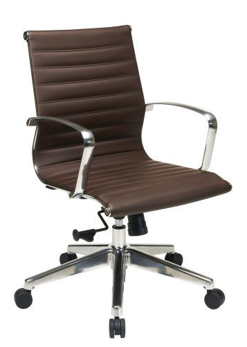 Mid Back Chocolate Bonded Leather Chair