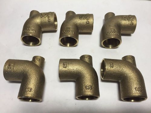 3/4&#034;C x 1/8&#034; FIP x 3/4&#034;C Cast Brass Baseboard Tees LOT OF (6) SIX