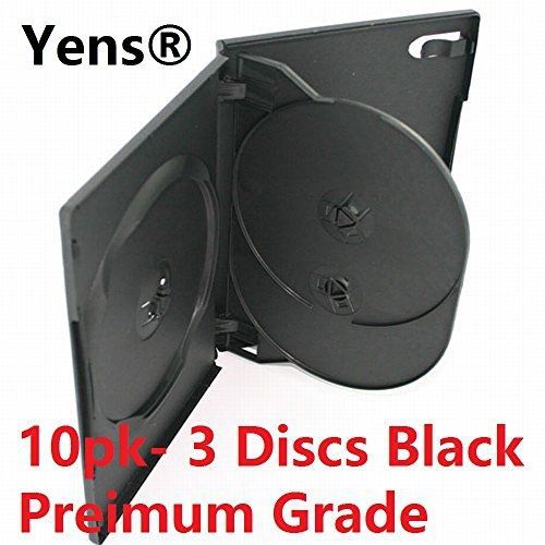 Yens® Yens 10B3DVD 3 Discs Storage CD DVD Case with Double Sided Flip Tray &amp;