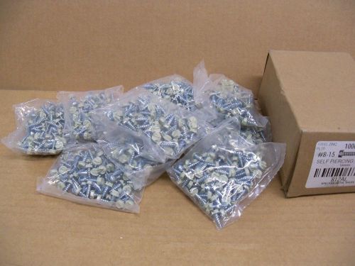 1000 #8-15 x 1/2&#034;Almond Slotted Hex Washer Self-Piercing Zinc Sheet Metal Screws