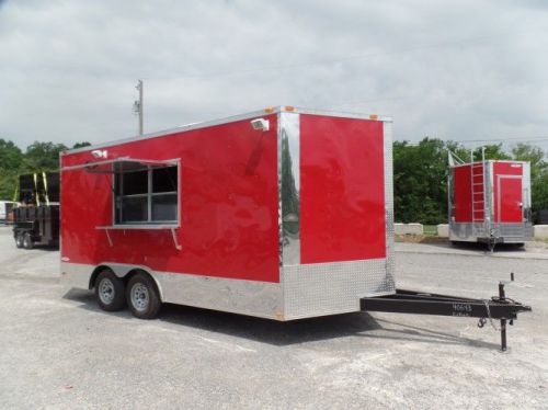 Concession trailer 8.5&#039; x 16&#039; red food event catering for sale