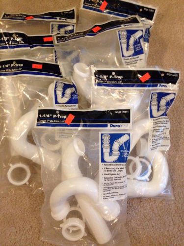 Lot of 7 P-TRAP 1 1/4&#034; Kitchen Bathroom Drain Sink PVC DuraPro