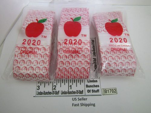 3 BAGS OF 100 2M 2&#034;x2&#034; PLASTIC ZIP SEAL ALL 3 BULLDOG HEADS NEW B1702