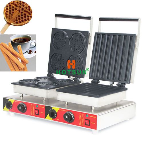 Dual110V 220V Electric Churros Lolly Waffle Sick Iron Maker Baker Machine