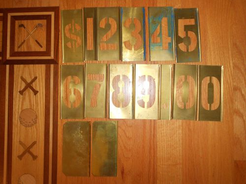 VINTAGE REESE&#039;S INTERLOCKING ADJUSTABLE BRASS STENCILS Complete 3&#034; Number set