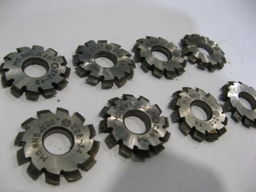 Set M0,8 N1-N8 (8 pcs) HSS Module Involute Gear Cutters PA 20 deg NEW USSR